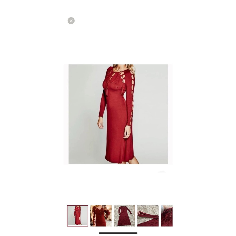 Marciano midi burgundy dress